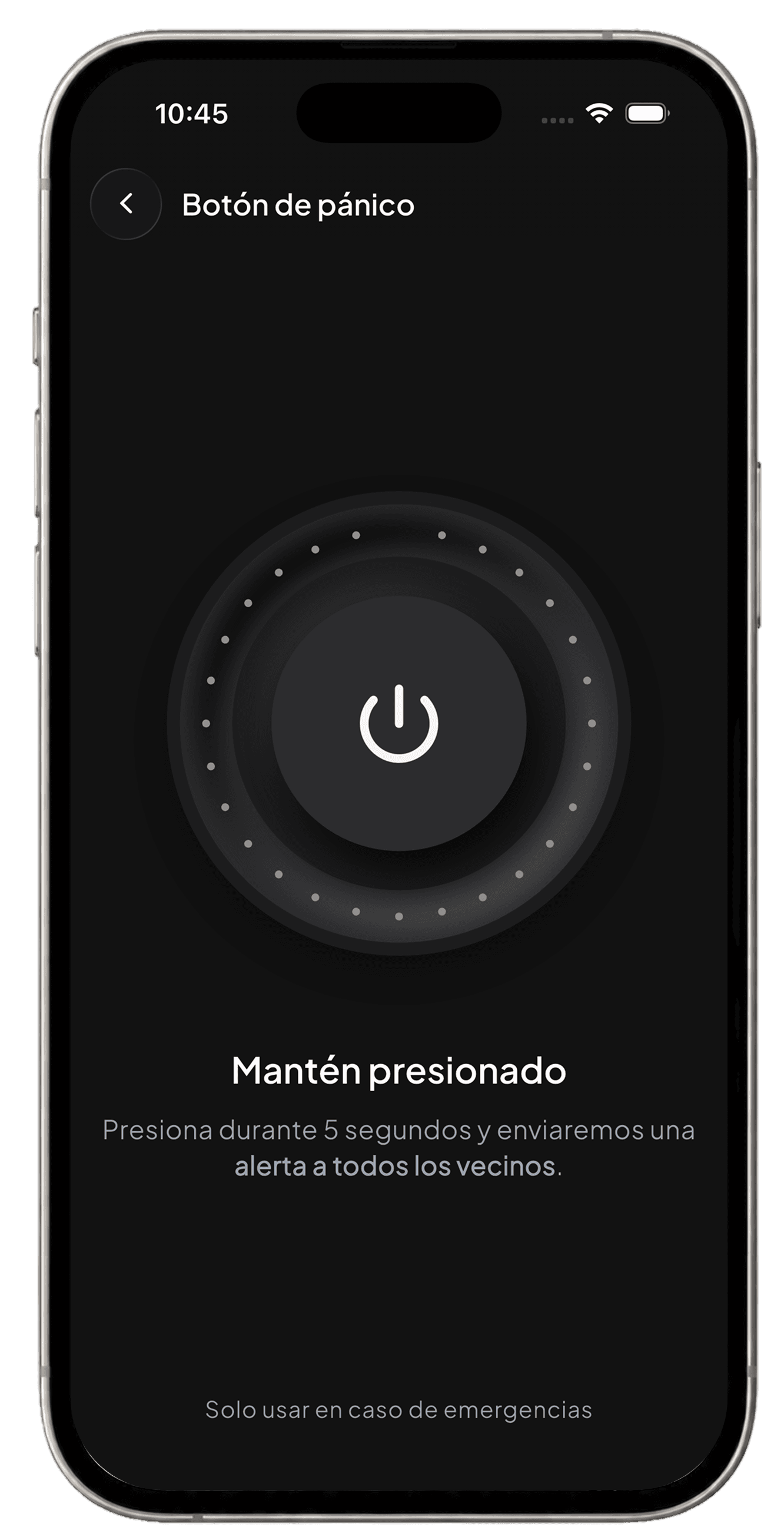 App Clubhaus: botón de pánico